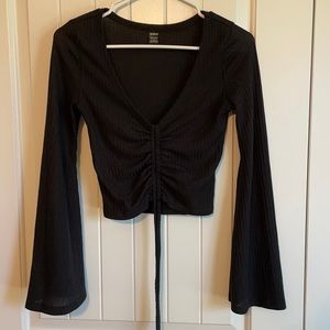 SHEIN black long sleeve crop top